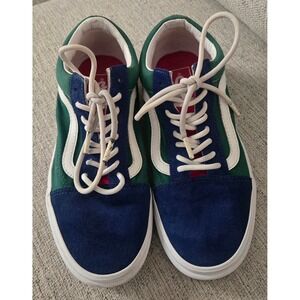Vans Old Skool Multi Color Block Blue Green Yellow Sneakers 8 W 6.5 M